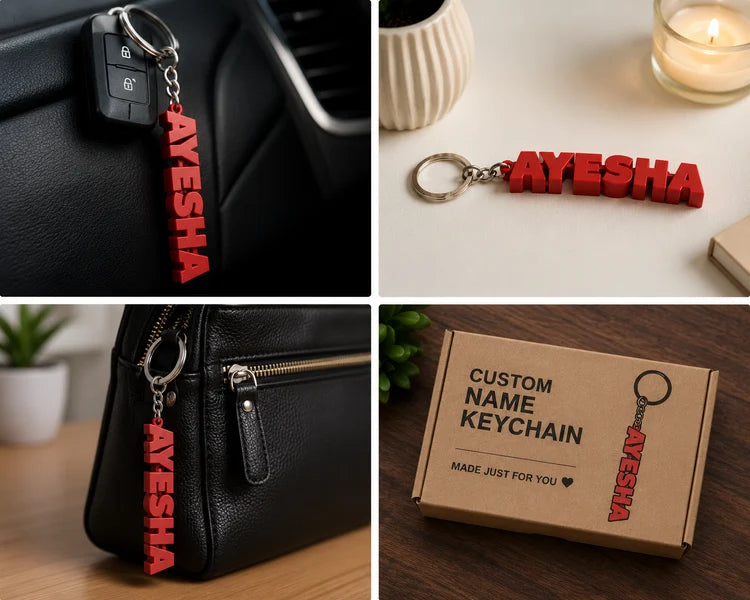 Personalized Name Keychains – Pack of 3